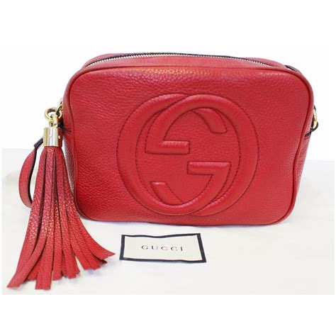 red gucci disco bag on person|soho disco bag Gucci sale.